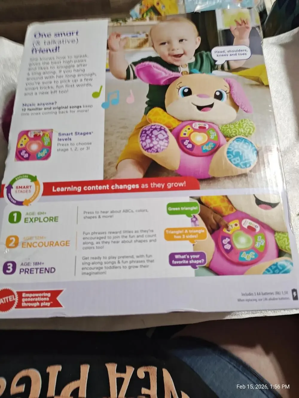 New  Laugh & Learn Smart Stages “Sis” Toddler Learning Plush 6-36 M